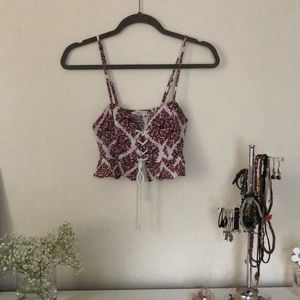 Front lacing crop too